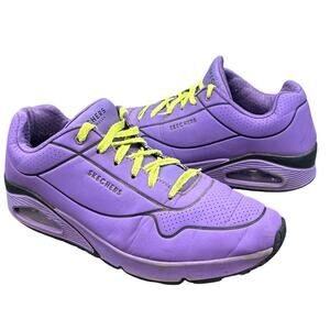 Skechers Sneakers Men 11 Purple Lime Air Cushion Athletic Shoes Retro Y2K Rave